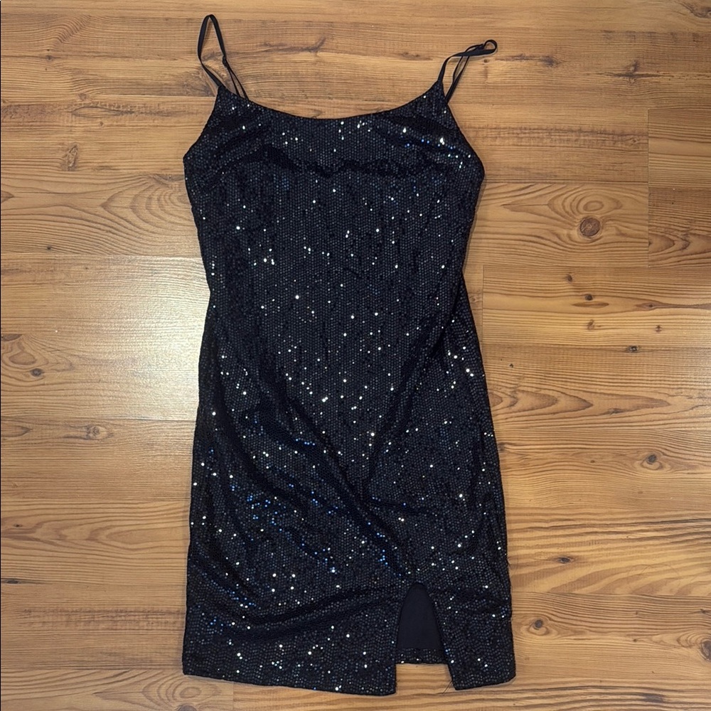 Elegant Black Sequin Dress